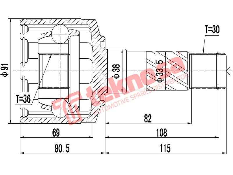 INNER CV JOINT - FD4008 (TEKNOSA)