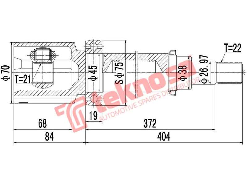 TEKNOSA FRONT LEFT - RIGHT INNER CV JOINT For FORD FIESTA [3] 1.6 TDCI (TZJA TZJB)(16V 70KW) 13-20