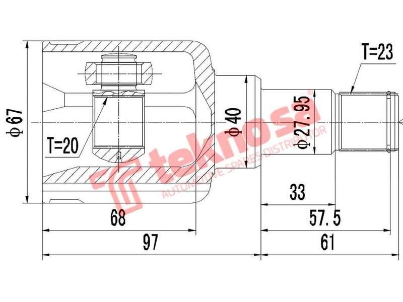 TEKNOSA FRONT LEFT - RIGHT INNER CV JOINT For FORD FIESTA [3] 1.4 (SPJA SPJC)(16V 71KW) 09-20
