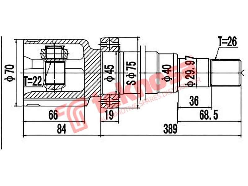 TEKNOSA FRONT LEFT - RIGHT INNER CV JOINT For FORD FOCUS [2] 1.8 (Q7DA QQDB)(16V 92KW) 09-11