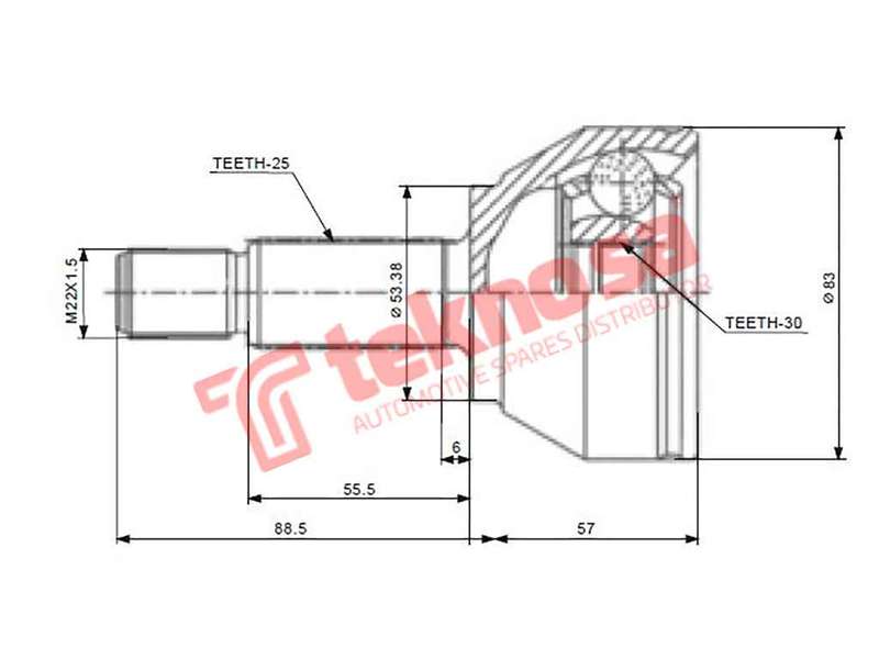 OUTER CV JOINT - FD5717 (TEKNOSA)