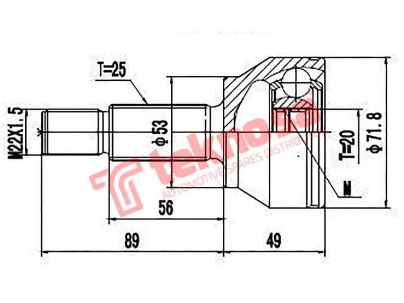 OUTER CV JOINT - FD5749 (TEKNOSA)