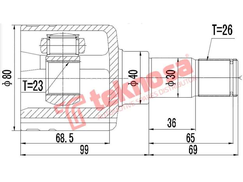 TEKNOSA FRONT LEFT - RIGHT INNER CV JOINT For FORD FOCUS [1] 1.8 TDCI (C9DA C9DB C9DC)(8V 66KW) 0...