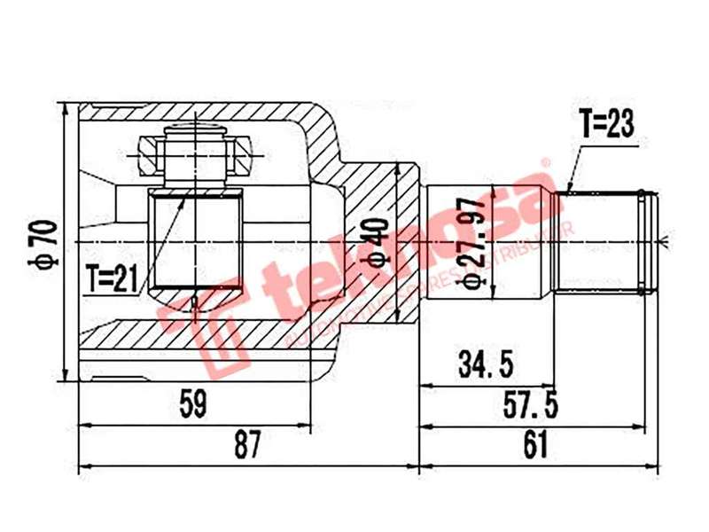 TEKNOSA FRONT LEFT - RIGHT INNER CV JOINT For FORD FIESTA [2] 1.4 (FXJA FXJB)(16V 60KW) 01-08
