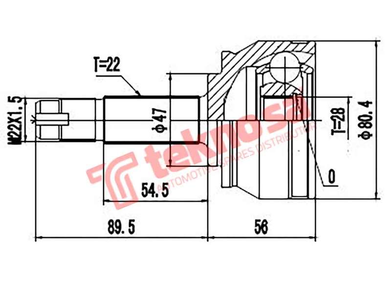 OUTER CV JOINT - FI3001 (TEKNOSA)