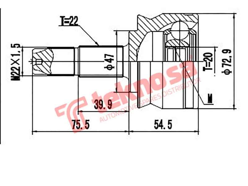 OUTER CV JOINT - FI3003 (TEKNOSA)