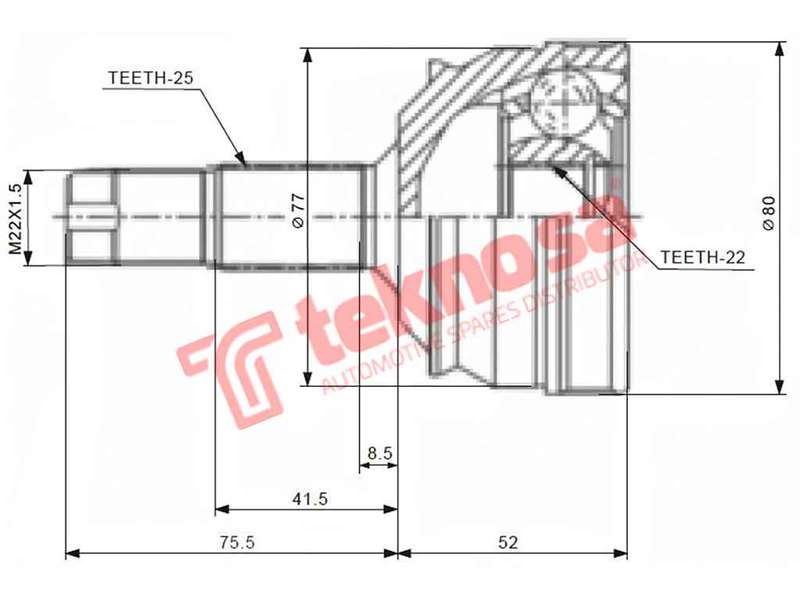OUTER CV JOINT - FI5714 (TEKNOSA)