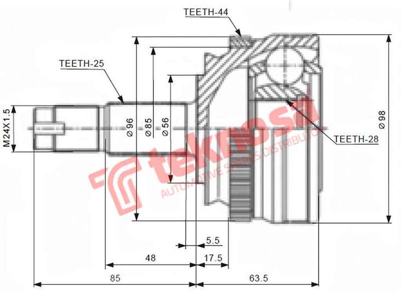 OUTER CV JOINT - FI5733A (TEKNOSA)