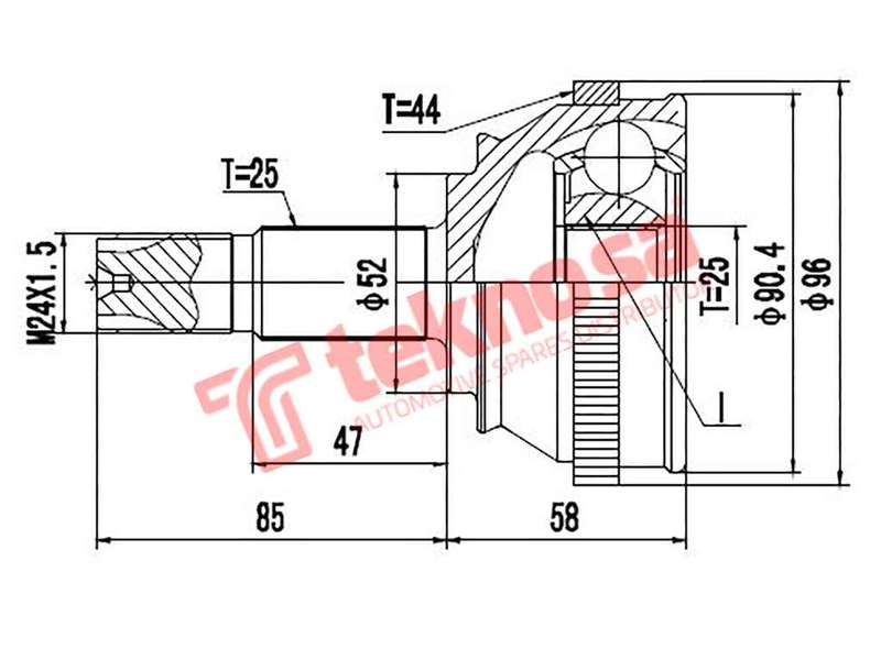 OUTER CV JOINT - FI5915F3A1 (TEKNOSA)