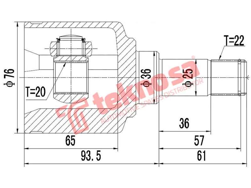 TEKNOSA FRONT LEFT - RIGHT INNER CV JOINT For FIAT UNO 1100 FIRE (160 A3.000)(8V 41KW) 90-98