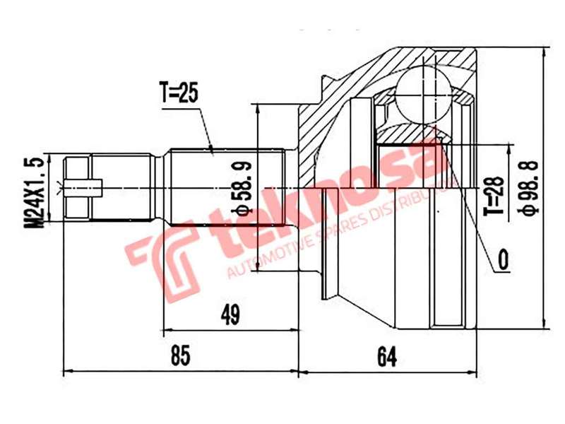 OUTER CV JOINT - FI7024 (TEKNOSA)