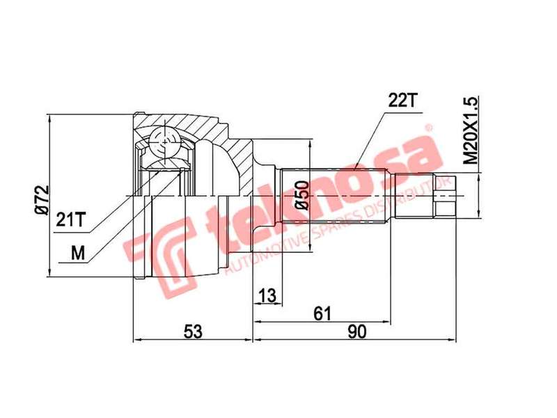 OUTER CV JOINT - GM3003 (TEKNOSA)