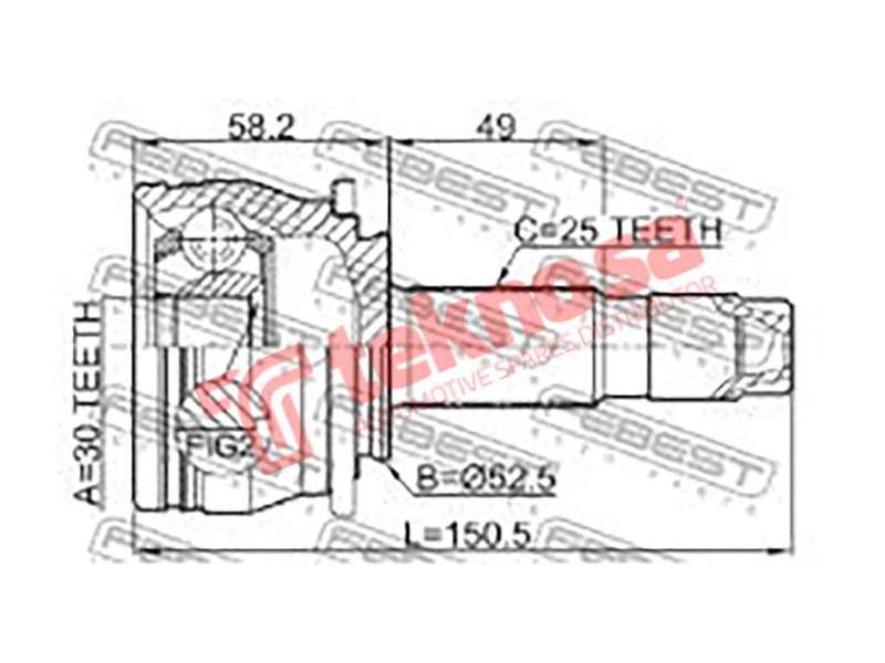 TEKNOSA FRONT LEFT - RIGHT OUTER CV JOINT For CHEVROLET SONIC 1.6 (F16D4)(16V 85KW) 11-20