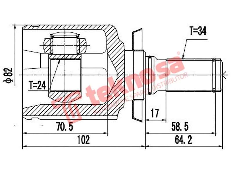 INNER CV JOINT - GM8030 (TEKNOSA)