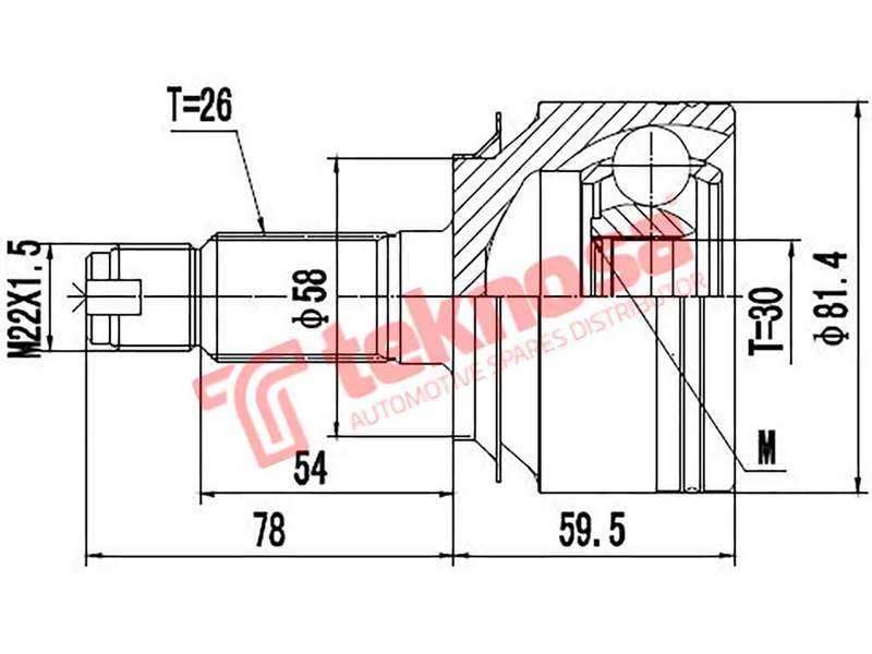 OUTER CV JOINT - HO3009 (TEKNOSA)