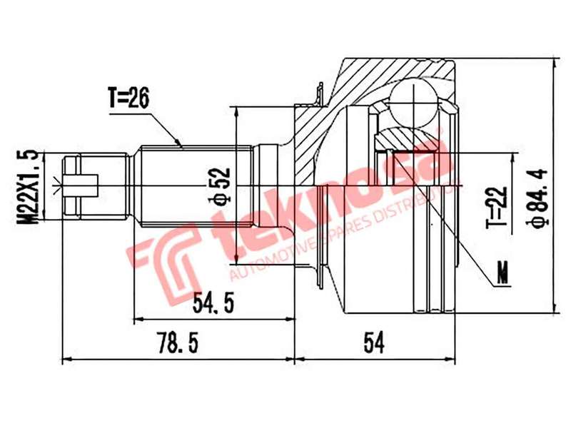 OUTER CV JOINT - HO3010 (TEKNOSA)