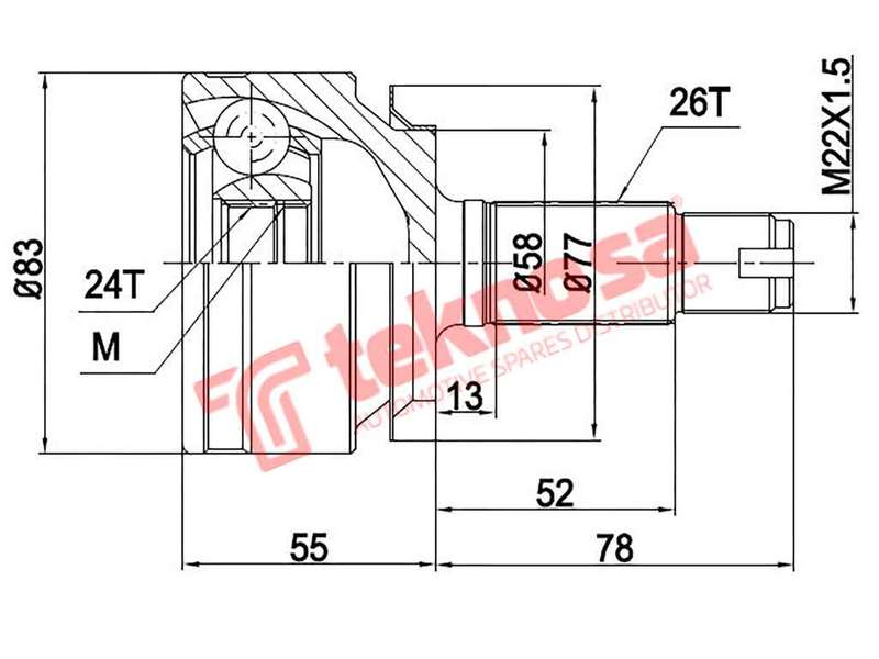 OUTER CV JOINT - HO3012 (TEKNOSA)