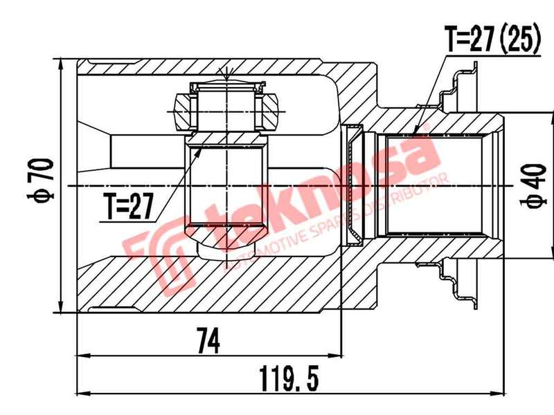 TEKNOSA FRONT LEFT - RIGHT INNER CV JOINT For HONDA JAZZ [2] 1.5 (L15A)(16V 88KW) 08-20