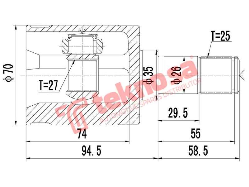 TEKNOSA FRONT LEFT - RIGHT INNER CV JOINT For HONDA JAZZ [2] 1.5 (L15A)(16V 88KW) 08-20