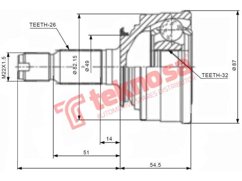 OUTER CV JOINT - HO5920 (TEKNOSA)