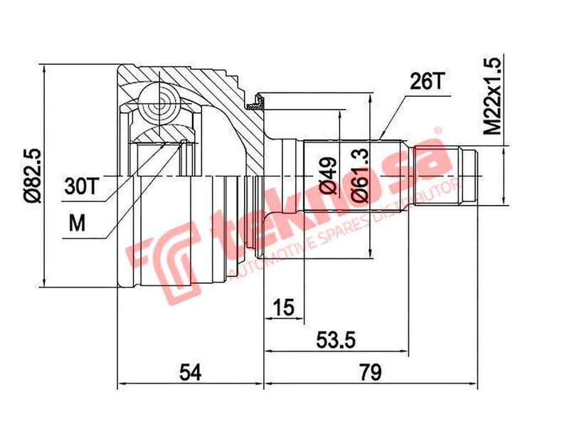 TEKNOSA FRONT LEFT - RIGHT OUTER CV JOINT For HONDA BALLADE [3] 150 (D15B3)(16V 69KW) 89-92