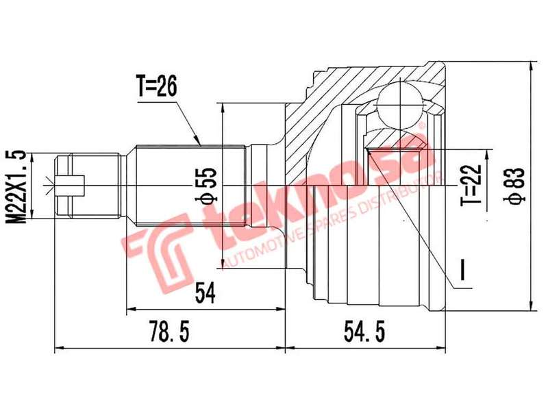 OUTER CV JOINT - HO5951 (TEKNOSA)