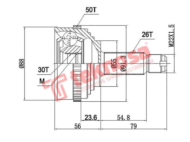 OUTER CV JOINT - HO5952A (TEKNOSA)