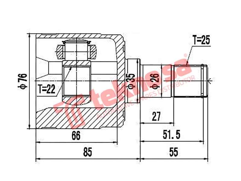 INNER CV JOINT - HO6410 (TEKNOSA)