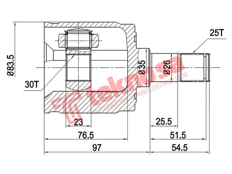 TEKNOSA FRONT LEFT - RIGHT INNER CV JOINT For HONDA BALLADE [3] 150 (D15B3)(16V 69KW) 89-92