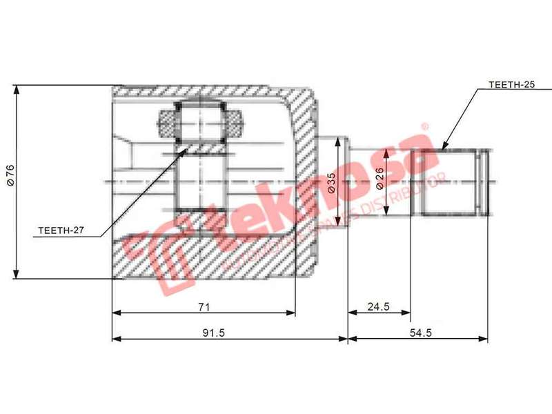 INNER CV JOINT - HO6430 (TEKNOSA)
