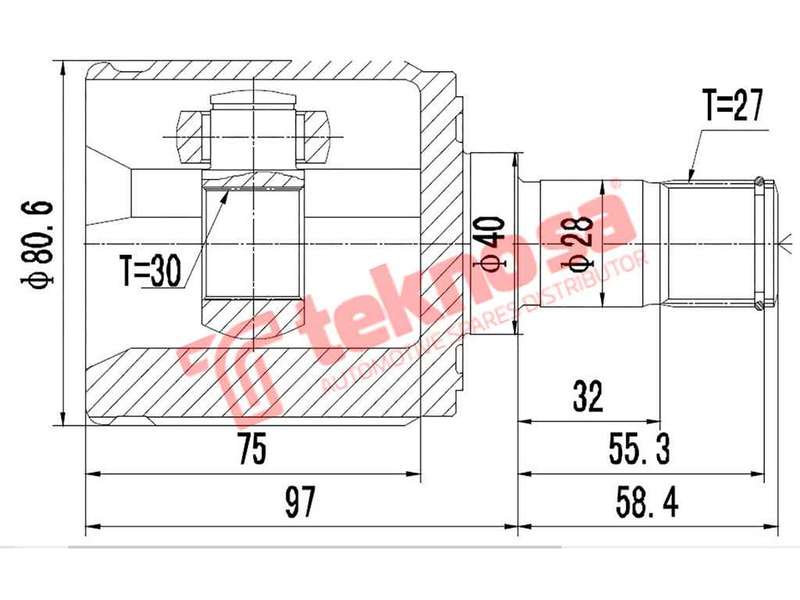 INNER CV JOINT - HO6614 (TEKNOSA)