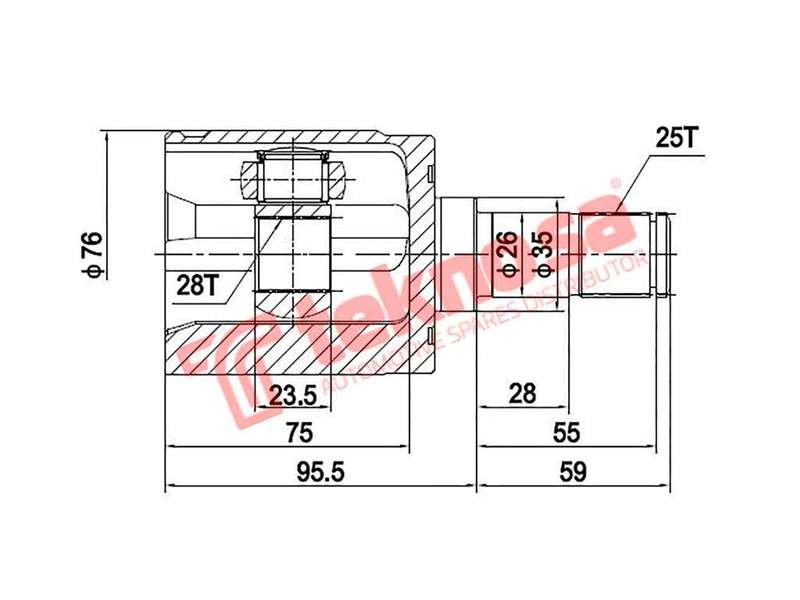 TEKNOSA FRONT LEFT - RIGHT INNER CV JOINT For HONDA JAZZ [2] 1.3 HYBRID (L13A + ELEC)(16V 65KW) 1...