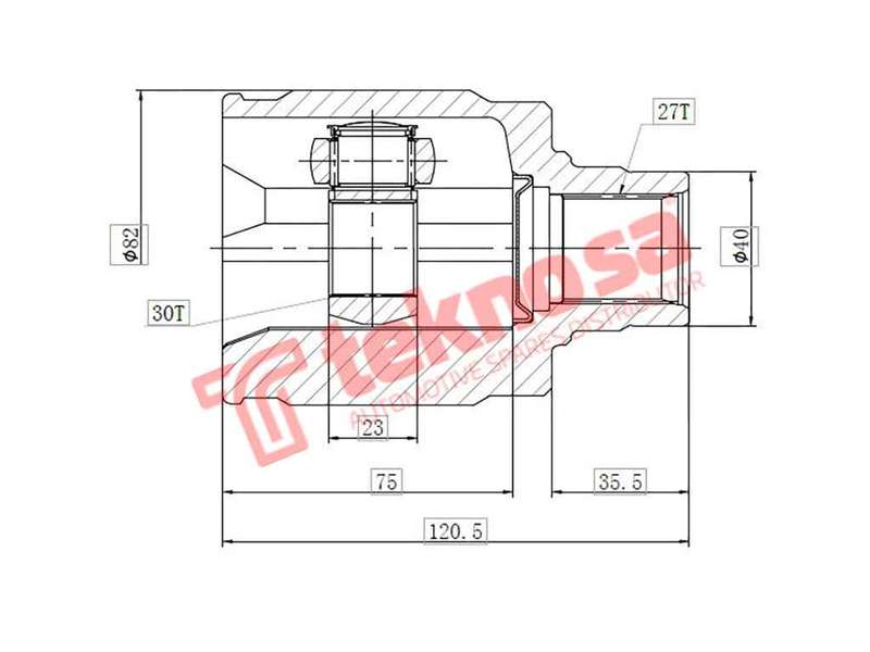 TEKNOSA FRONT LEFT - RIGHT INNER CV JOINT For HONDA CIVIC [1] 1.6 (D16Y9 D16Y4)(16V 90KW) 96-01