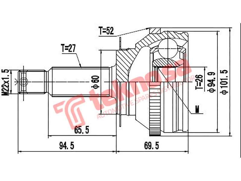 OUTER CV JOINT - HY3006A (TEKNOSA)