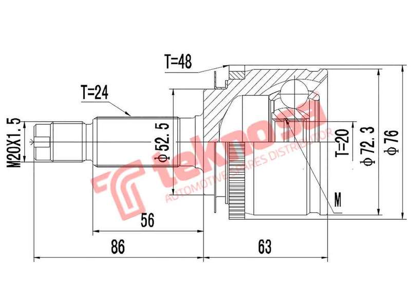 OUTER CV JOINT - HY3008A (TEKNOSA)