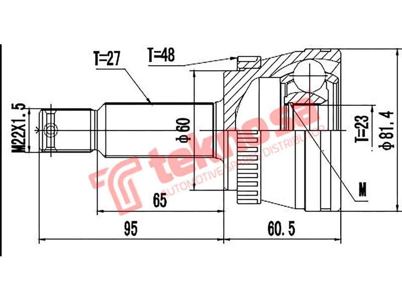 TEKNOSA REAR LEFT - RIGHT OUTER CV JOINT For HYUNDAI ELANTRA [J6] 1.6 (GAMMA)(16V 94KW) 17-20