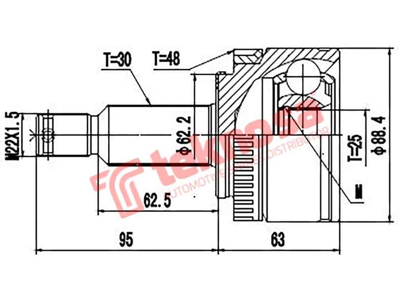 OUTER CV JOINT - HY3013A (TEKNOSA)