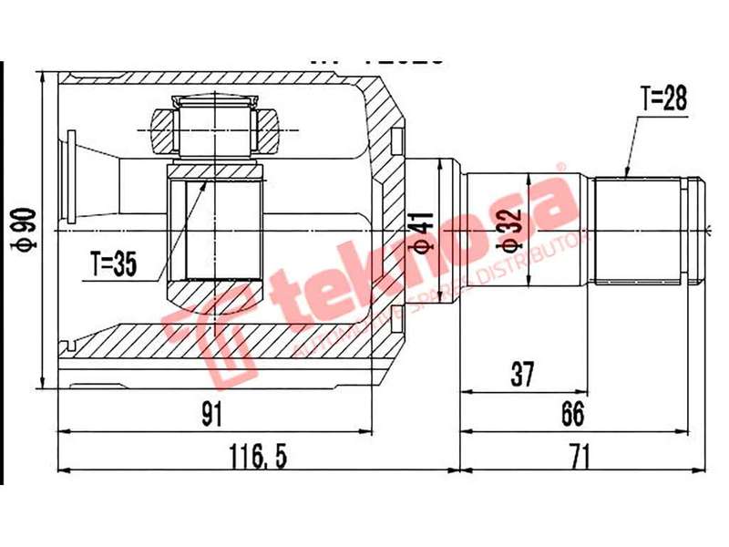 INNER CV JOINT - HY4009 (TEKNOSA)