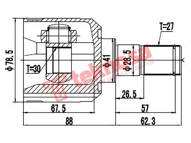 INNER CV JOINT - HY4012 (TEKNOSA)