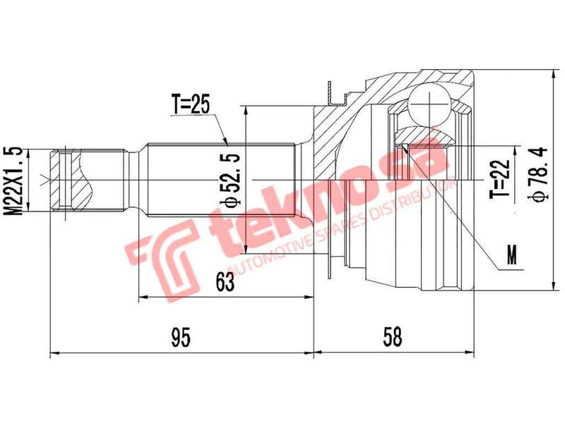 OUTER CV JOINT - HY7007 (TEKNOSA)