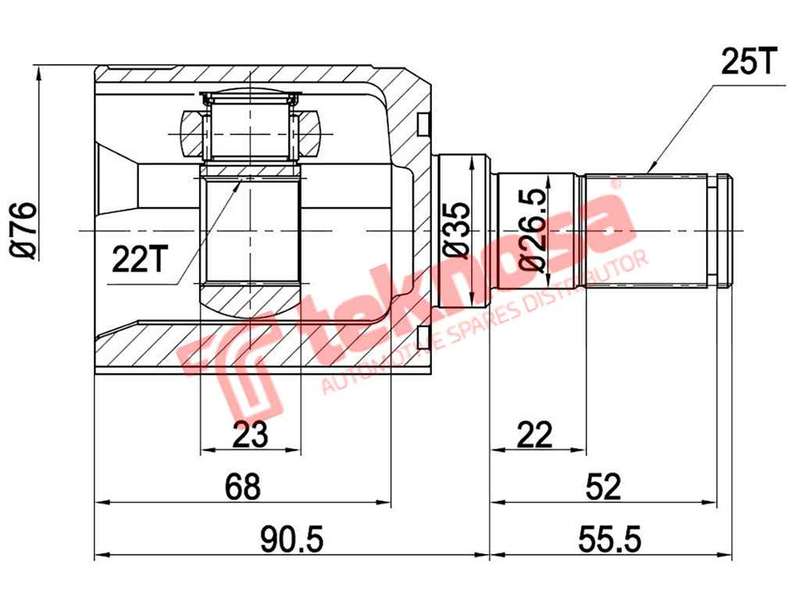 TEKNOSA FRONT LEFT - RIGHT INNER CV JOINT For HYUNDAI GETZ [1] 1.6 (G4ED-G)(16V 77KW) 03-06
