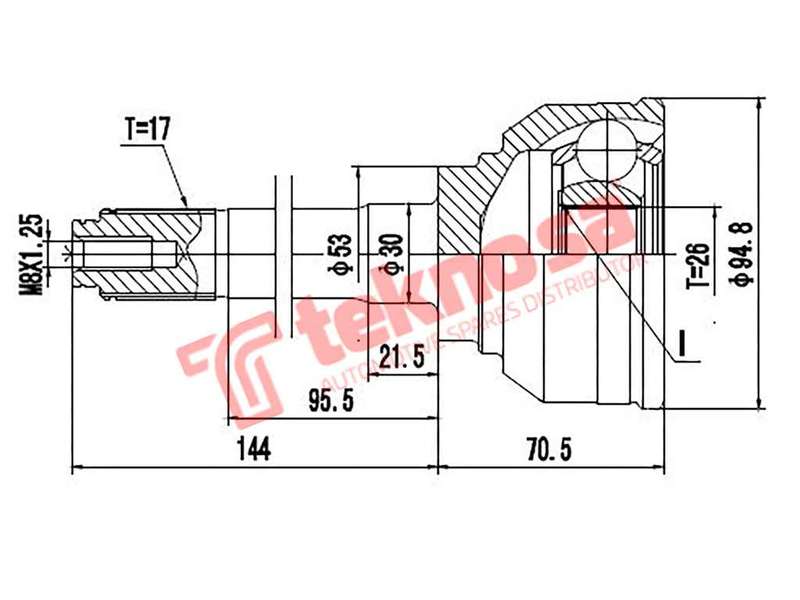 OUTER CV JOINT - IZ5712 (TEKNOSA)