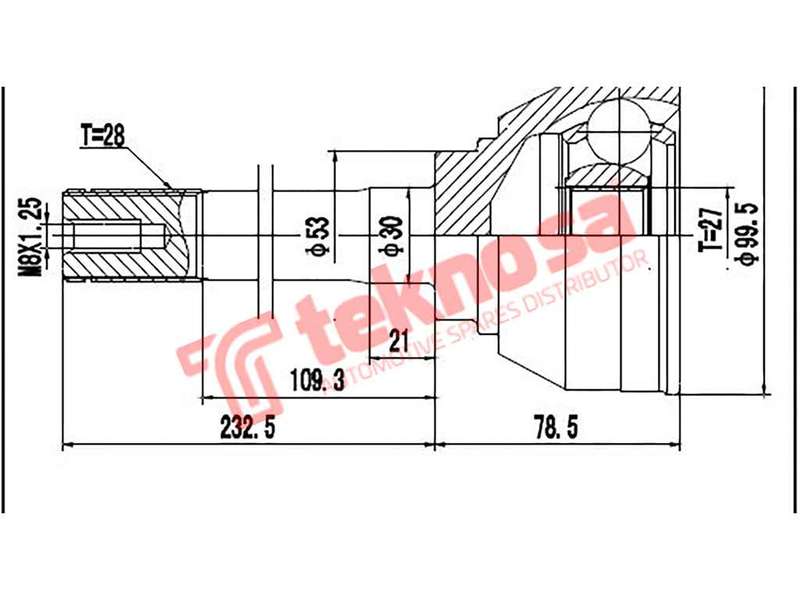 OUTER CV JOINT - IZ5714 (TEKNOSA)