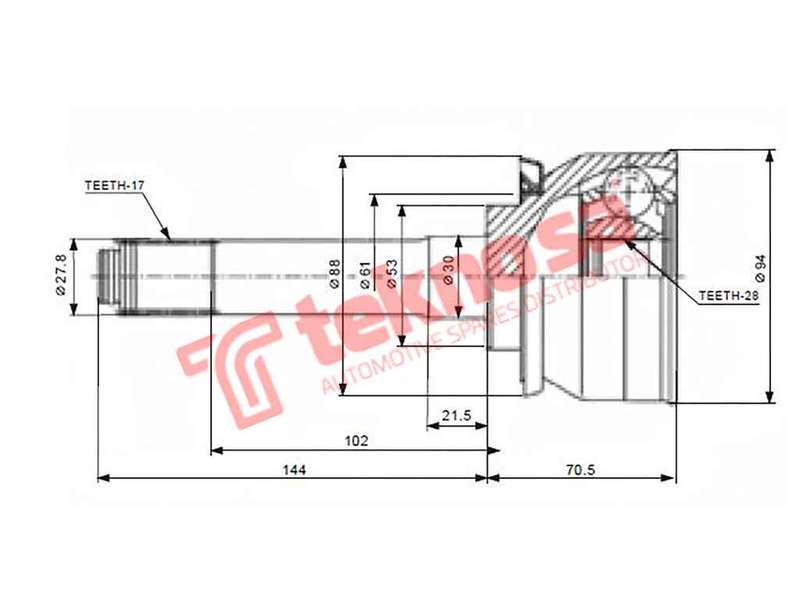 OUTER CV JOINT - IZ5944 (TEKNOSA)
