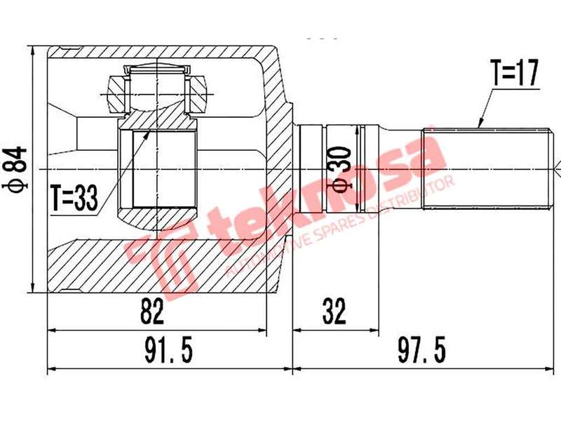 TEKNOSA FRONT LEFT - RIGHT INNER CV JOINT For ISUZU TROOPER 2.8 TD (4JB1T)(8V 84KW) 98-17