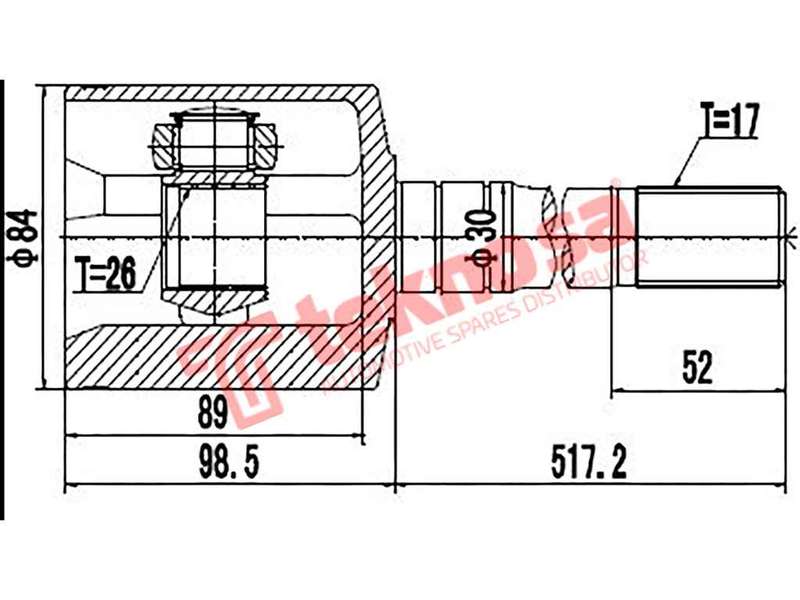 TEKNOSA FRONT LEFT - RIGHT INNER CV JOINT For ISUZU TROOPER 2.8 TD (4JB1T)(8V 84KW) 98-17