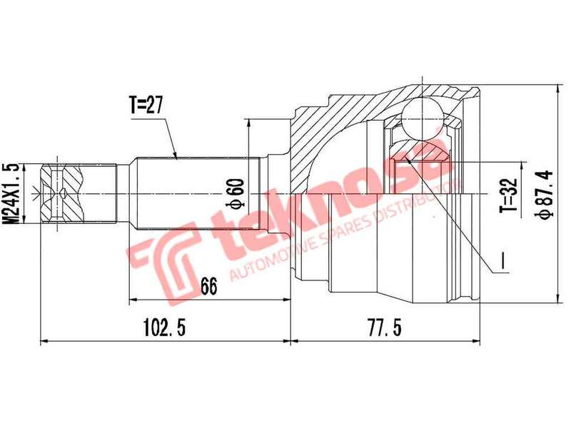 TEKNOSA FRONT LEFT - RIGHT OUTER CV JOINT For JEEP CHEROKEE [XJ] 4.0 (242CI)(12V 135KW) 84-01
