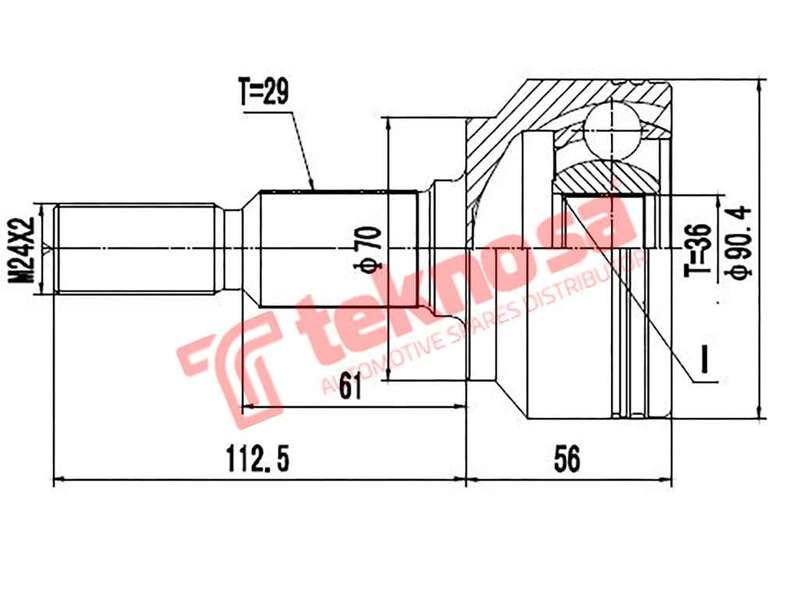 TEKNOSA FRONT LEFT - RIGHT OUTER CV JOINT For JEEP COMMANDER 3.0 (EXL)(160KW) 07-10