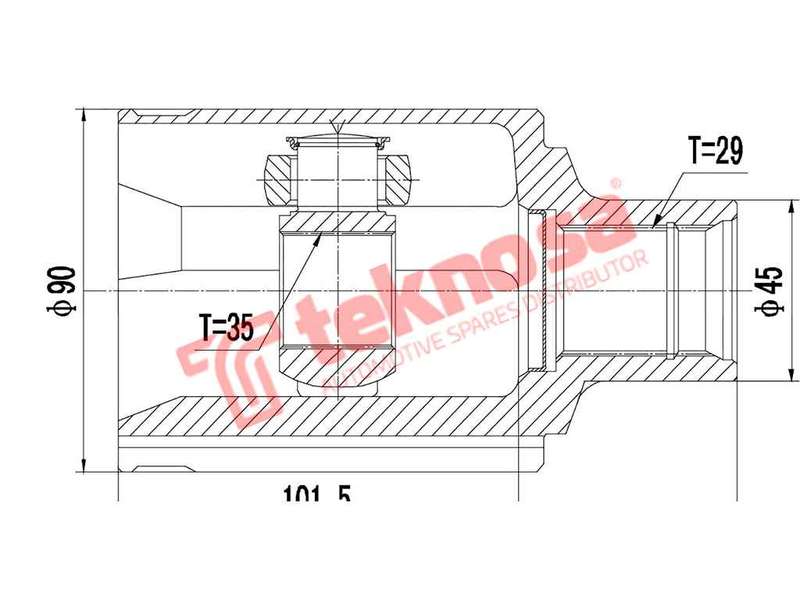TEKNOSA FRONT LEFT - RIGHT INNER CV JOINT For JEEP CHEROKEE [KJ] 3.7 (EKG)(12V 155KW) 01-04