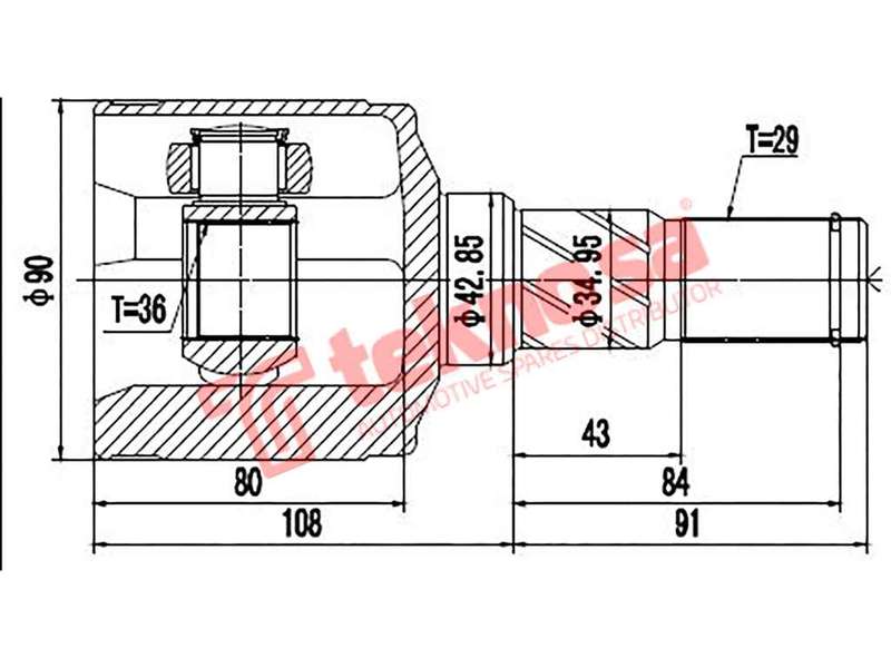 INNER CV JOINT - JE4003 (TEKNOSA)